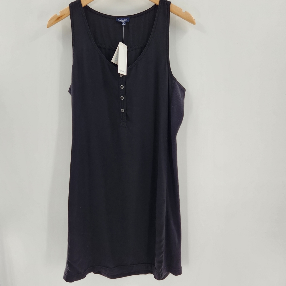 Splendid Black Tank Mini Dress w/ Ribbed Side Panels Womens Size Small